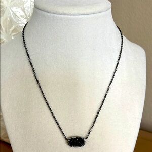 Kendra Scott Elisa Pendant Necklace in Black Drusy
